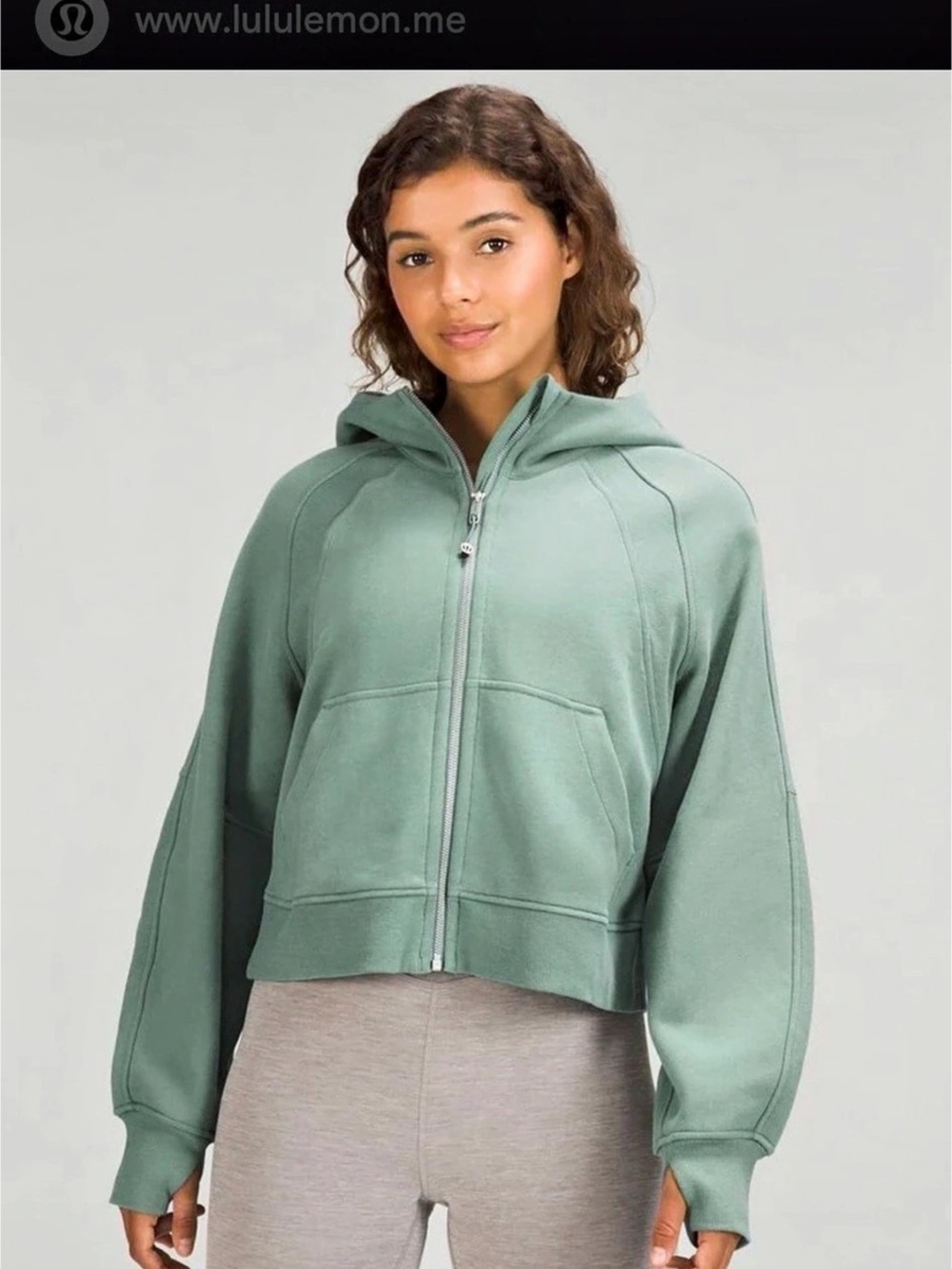 lululemon Scuba Oversized Full-Zip Hoodie Sage Green